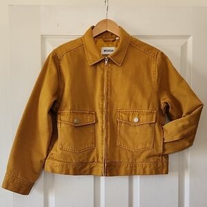 Weekday Oversized Quilted Jacket Mustard Yellow Denim Utility Small